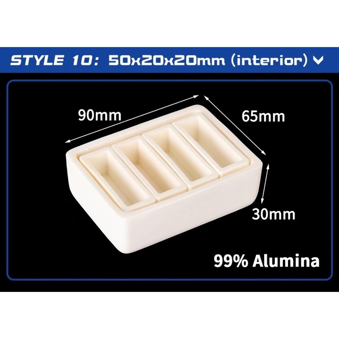 1 zestaw tygli glinowych do wysokotemperaturowych analiz laboratoryjnych - formy 50-100 mm do topienia metali, ceramiki i szkła(90x65x30mmx10)