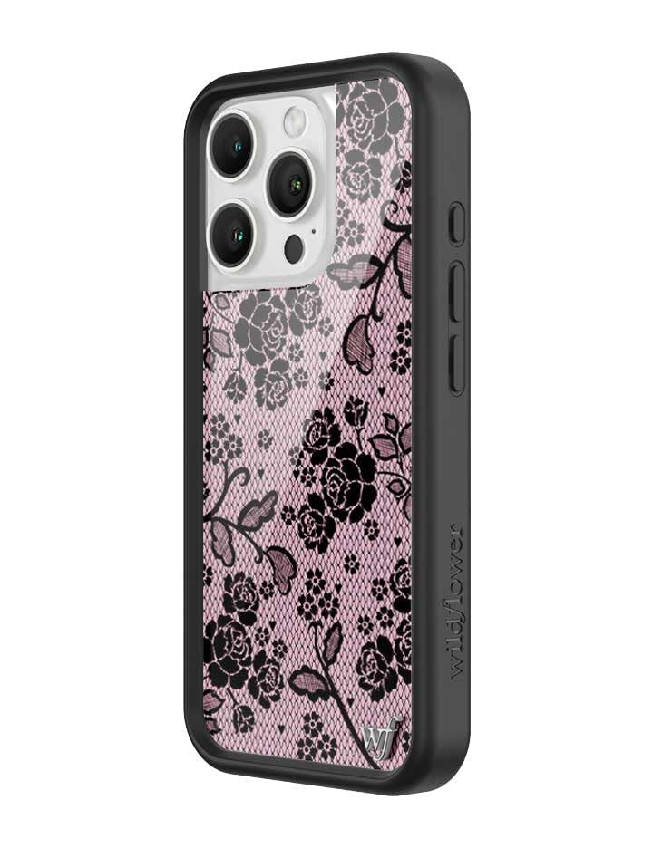 Image of Wildflower Cases - iPhone 16 Pro Compatible - Lace Lover | Impact-Certified 6.5 ft Drop Protection Case, Raised Protective Bumper, Cute Aesthetic Design, Women-Owned Small Business