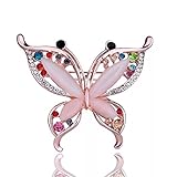 MUZHE Rhinestone Insect Butterfly Brooch Pin Colorful Crystal Winter Acessories