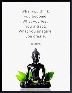 Zen Meditation Wall Art & Decor - LARGE 11x14 - Inspirational Quote - Namaste Wall Decor - Spiritual Gifts for Women, Men - New Age Spa Room Decoration - Yoga Art - Buddha Statue - Buddhism Buddhist