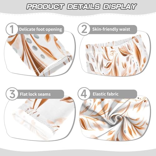 Toddler Girls Leggings Printed Yoga Pants Leggings Brown Leaves for Kids3