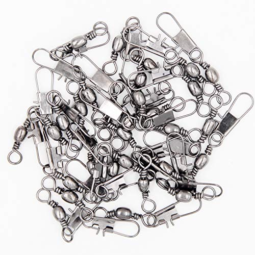 EuTengHao 250Pcs Bearing Barrel Swivel Fishing Accessories Stainless Steel Corrosion Resistance (Size 2,4,6,8,10,12, Weight 26-58Lbs)