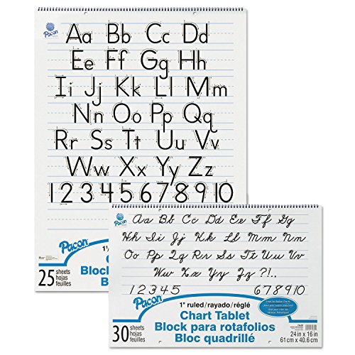 Image of Pacon 74710 Chart Tablets w /Manuscript Cover, Ruled, 24 x 32, White, 25 Sheets