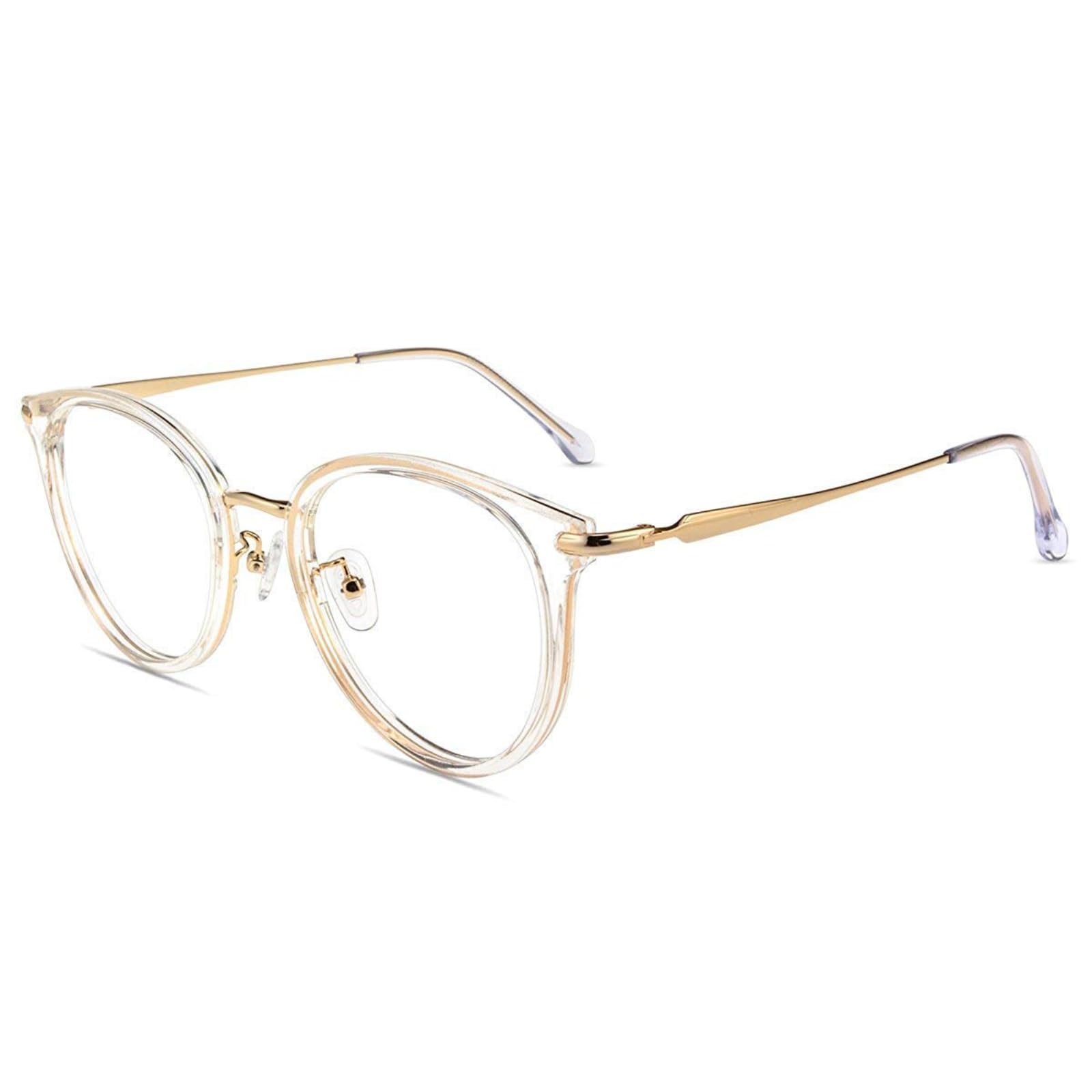 Firmoo Blue Light Blocking Glasses Women Men, Anti Glare Reduce Headaches UV400, Vintage Round Frame Glasses for Computer Screen