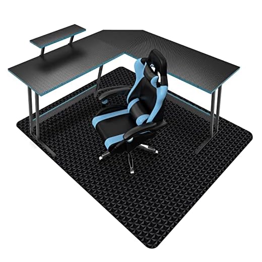 SALLOUS Chair Mat for Hard Floor, 63" x 51" Vinyl Gaming Chair Mat for Hard Surface, Multi-Purpose Hard Floor Protector Desk Chair Mat for Home Office, Updated Version (Black)