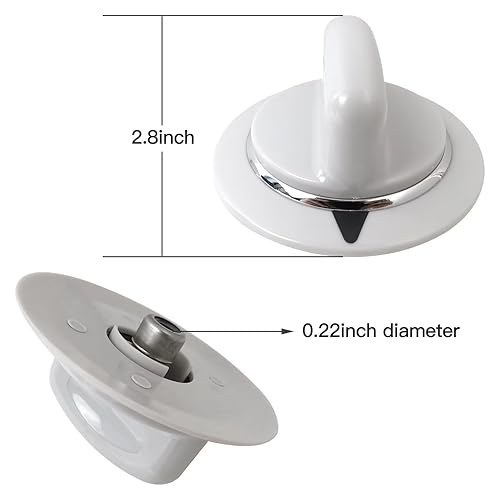Miniatura 2 de 2x Dryer Timer Control Knob wMetal Ring Repl.#PD00001486 for Ge Hotpoint GTDX300EM0WS, GTDL310EM0WS, GTDL310EM1WS