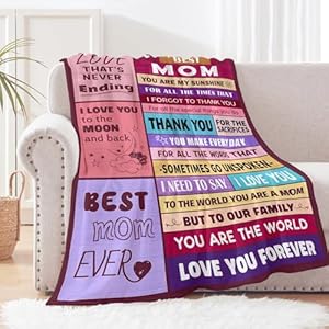 Mothers Day Blanket Gifts for Mom Mom Gift from Daughter Son Best Moms Ever Present Christmas Valentines Day Birthday Gift Ideas for Moms Mama Mother Soft Flannel Throw Blanket 50×60