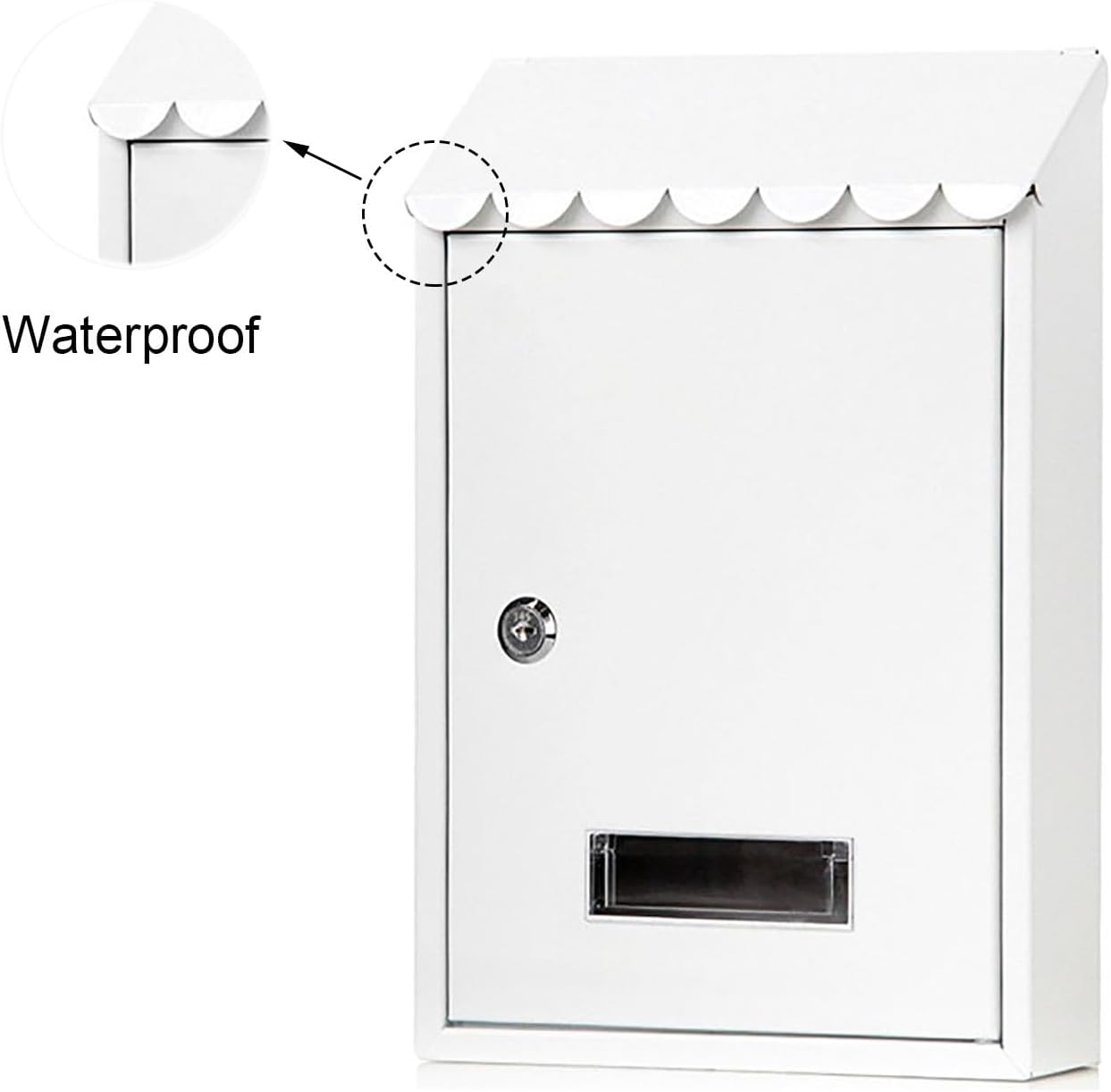 Locking Mail Boxes for House Outside, Small Mailbox Wall Mount with Lock Key, Mail Box with Viewing Window, Metal Mailbox, 8 x 3 x 12in(Purple)