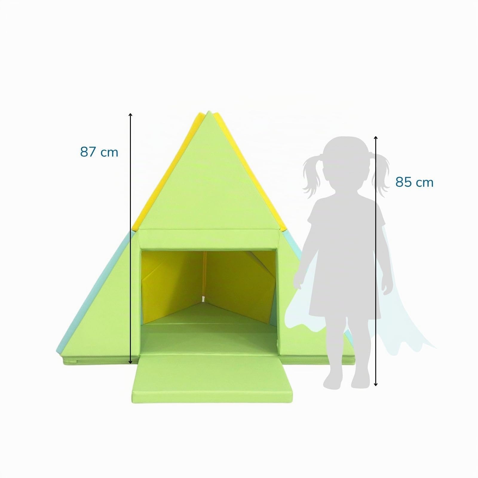 alldoro Faltbare Spielmatte 3-in-1, Krabbelunterlage, Tipi-Zelt & Spielboot | abwaschbares Kunstleder, weich gepolstert, 182 x 105 cm, Krabbelunterlage, Tipi-Zelt & Spielboot, Für Kinder ab 0 Jahren