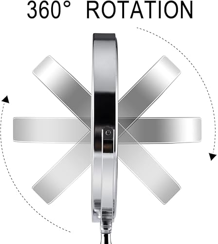 Miniatura 5 de Zahari Home Galvin Espejo de maquillaje de doble cara con soporte, espejo de escritorio aumento 1X3X, remolino de 360 grados, 5.60 pulgadas, blanco