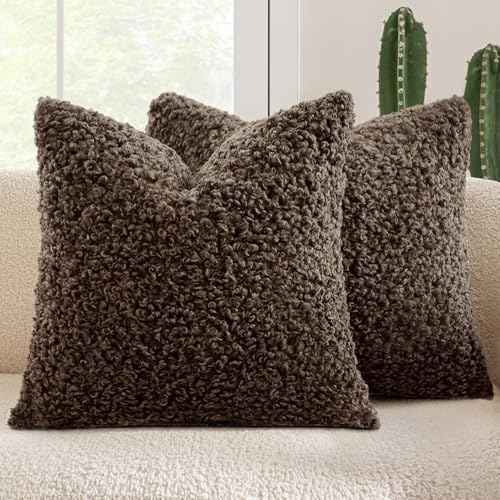 MIULEE Pack of 2 Throw Pillow Covers 24x24 Inch Neutral