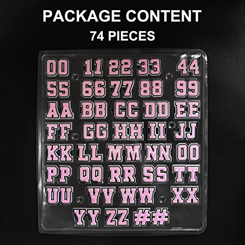 74 Pack Pink Letter Charms For Clog Sandals Shoe Decoration 0-9# Number, Alphabet Abc-Z Letter, Diy Shoes Pins For Boy Girl Teens Men Women And Adults #TOP4