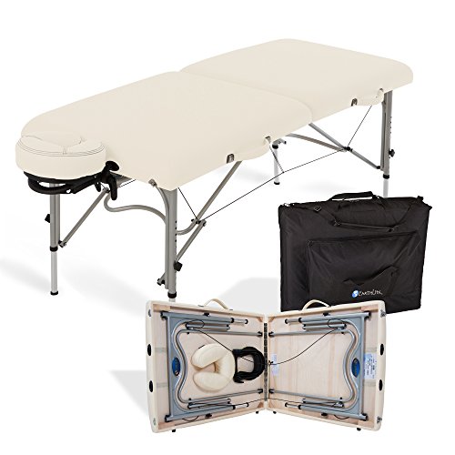 Image of EarthLite Portable Massage Table Luna - 30 inch Wide, CFC Free Professional Foam, Weighs Only 29lbs, Patented, Strong Aluminum Reiki Frame (Working Weight 750lbs), Vanilla