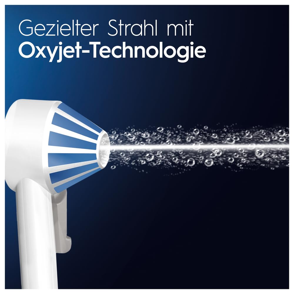 Oral-B AquaCare Series 6, Kabellose Munddusche, Weiß/Grau | Zahnzwischenraumreiniger, Sanfte Zahnreinigung Und Gesünderes Zahnfleisch, Oxyjet-Technologie, 3 Modi für Zahnpflege