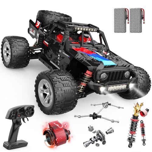 DEERC 1/10 Brushless RC Car for Adults, 60 KMH 4x4 3S Fast RC Trophy Truck with Spare Tire...