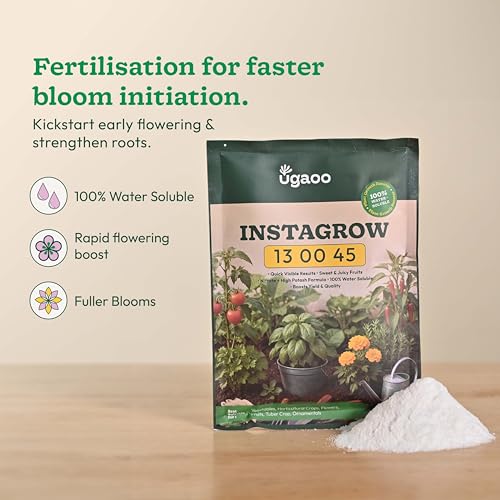 Image of Ugaoo InstaGrow NPK 13:00:45 Fertilizer (250g) | High Potassium Water-Soluble Fertilizer for Fruit & Flower Quality | Boosts Yield & Sweetness