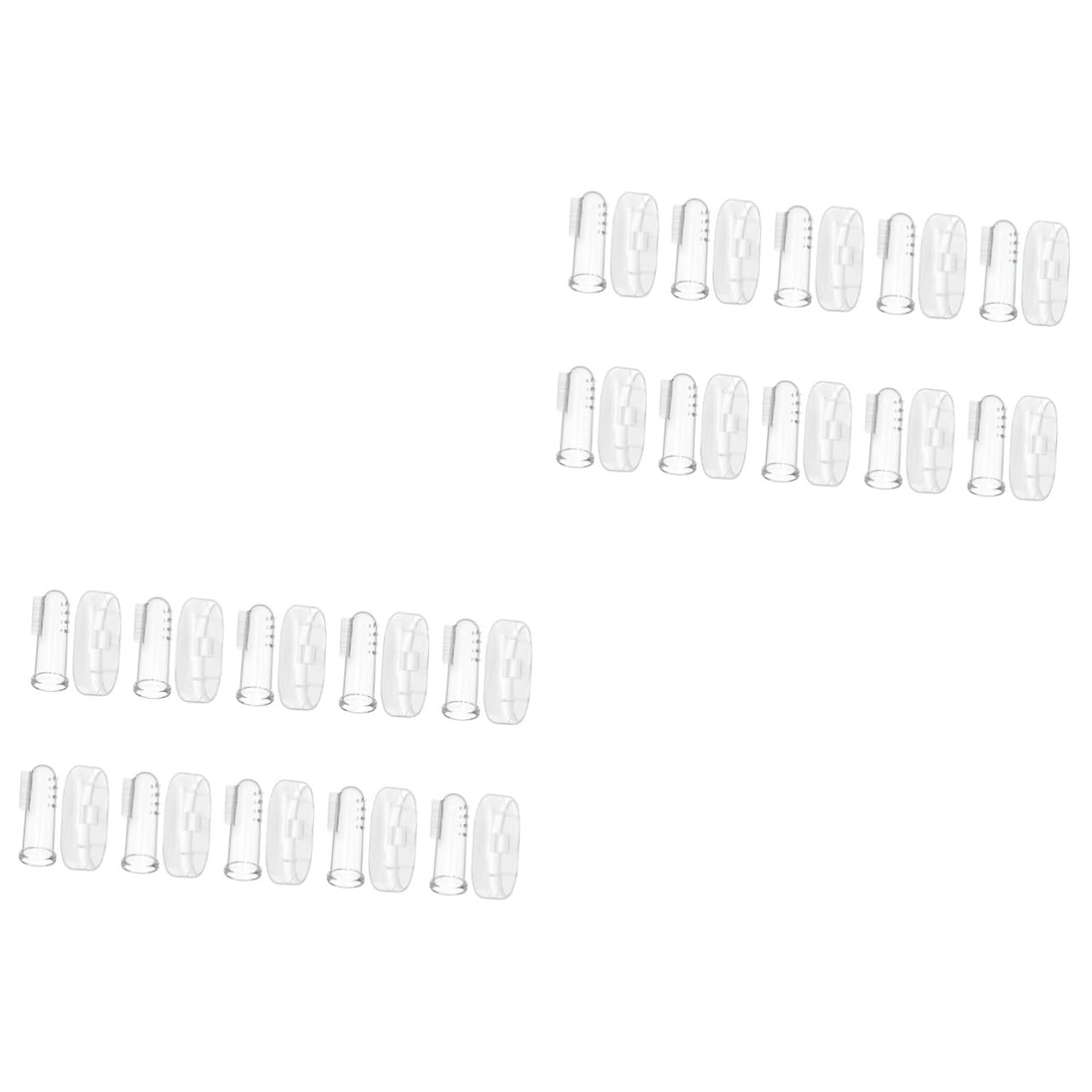 BEBEMOKO 20 Sets Toothbrush for Newborn Toddler Silicone Finger Brush 2-Sided Cleaning Oral Massager Gums Relief Baby's First Oral Care