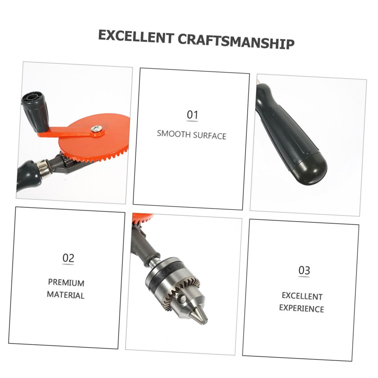 ARTIBETTER 1 Set Hand Drill Can Punch Opener Tools Puncher Tool Hand Manual Drill Manual Drill Small Drill with Drill Bits Handheld Drill Portable Puncher Hand Crank Drill 45# Steel Black