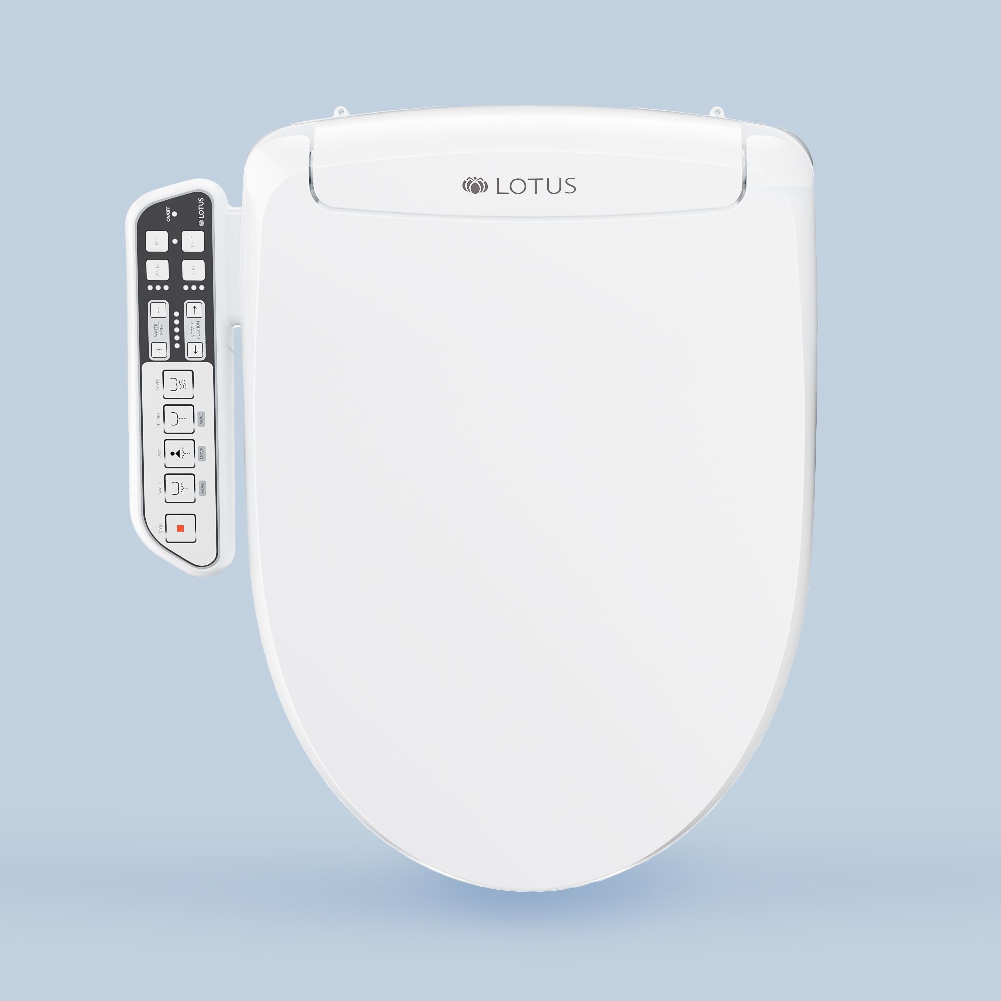 Lotus Hygiene Systems ATS-500 Advanced Smart Toilet Seat Bidet, Heated Seat and Temperature Controlled Wash, Warm Air Dryer, White with 2 Years Warranty