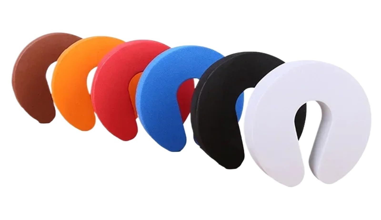 80pcs Stoppers Protection EVA C Shape Stopper Safety Protect Stop Jammer Soft Foam Clip(Black)