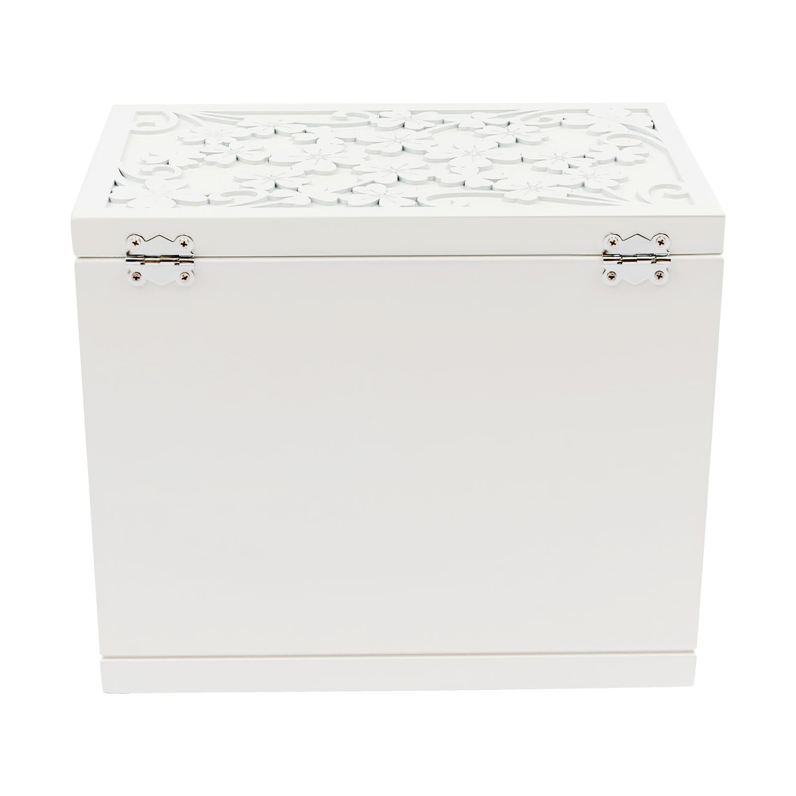 Schmuckkasten Groß, 6 Ebenen Schmuckschatulle mit Spiegel, 4 Schubladen, Samtfutter und Deckel, Damen Schmuck Organizers für Ringe Ohrringe Ketten, Weiß, 30 x 19 x 25 cm
