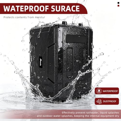 Image of 6U Rack Case Shallow 11 inch Depth, 19 inch Rackmount Flight Road Travel Case, Waterproof Protective Hard Case with Customized Foam, Wireless Mic System Storage /Amp /Effect /DJ Mixer
