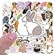 POPNWOW Süßes Kaninchen Aufkleber 50 Stück, Wasserdicht Vinyl Aesthetic Cute Rabbit Stickers für Reisekoffer Gepäck Laptop Wasserflasche iPad Smartphone Fahrrad Skateboard Helmet Gitarre
