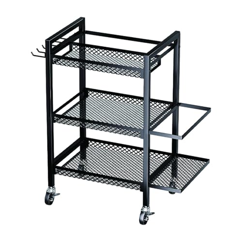 RNXRZANK 3 Tier Storage Rack for Exercise Mats with Wheels for Home Gym Equipment