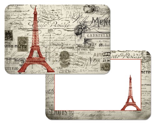 French Eiffel Tower Reversible Washable Vinyl Placemats Set of Four