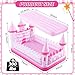 Relaxgiant Pink Castle Inflatable Kids Bed, Toddler Travel Bed with Safety Bumper and Air Mattress Portable Air Mattress with Pump for Vacation Hotel Home Sleepover Kids Gift for Birthday Christmas