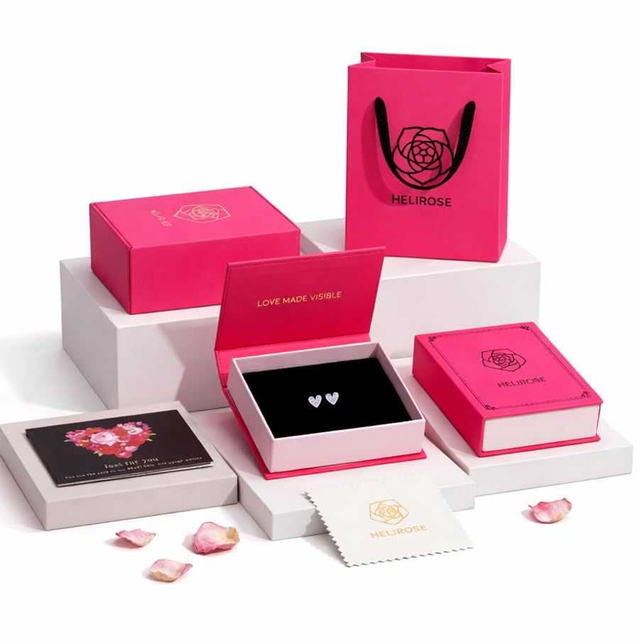 Save 50% on Helirose Heart Stud Earrings - Hypoallergenic Jewelry - Image 4