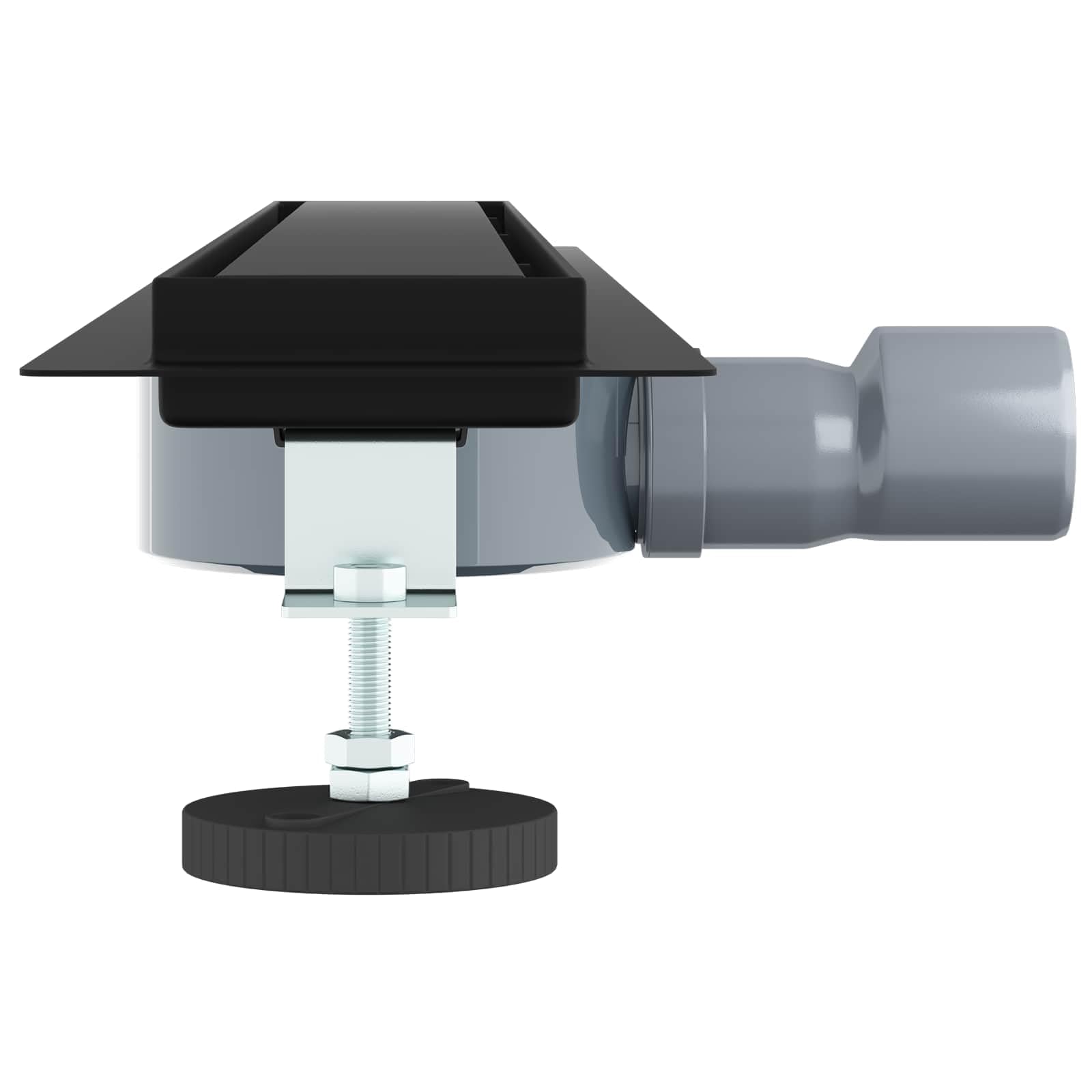 Desagüe de ducha 2 en 1 con sifón de 360°, negro, 70 cm, acero inoxidable 304, sifón de desagüe, tapón de olores, para baño sanitario, apto para azulejos interiores