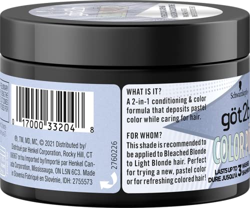 Got2B Color Pop Semi-Permanent Hair Color Mask, Silver, 5.1 Oz #TOP7