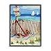 Stupell Industries Anchor Leaning Beach Directions Sign Giclee Framed Wall Art, Design by Paul Brent