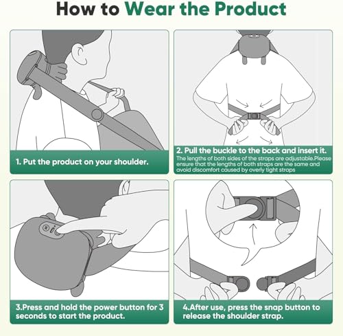 Image of Wearable Neck & Shoulder Massager with Heat Therapy | Deep Kneading Shiatsu Massage Device | 3 Massage Modes | Adjustable Strap | Type-C Rechargeable | Cordless Portable Neck Massager for Home, Office & Travel