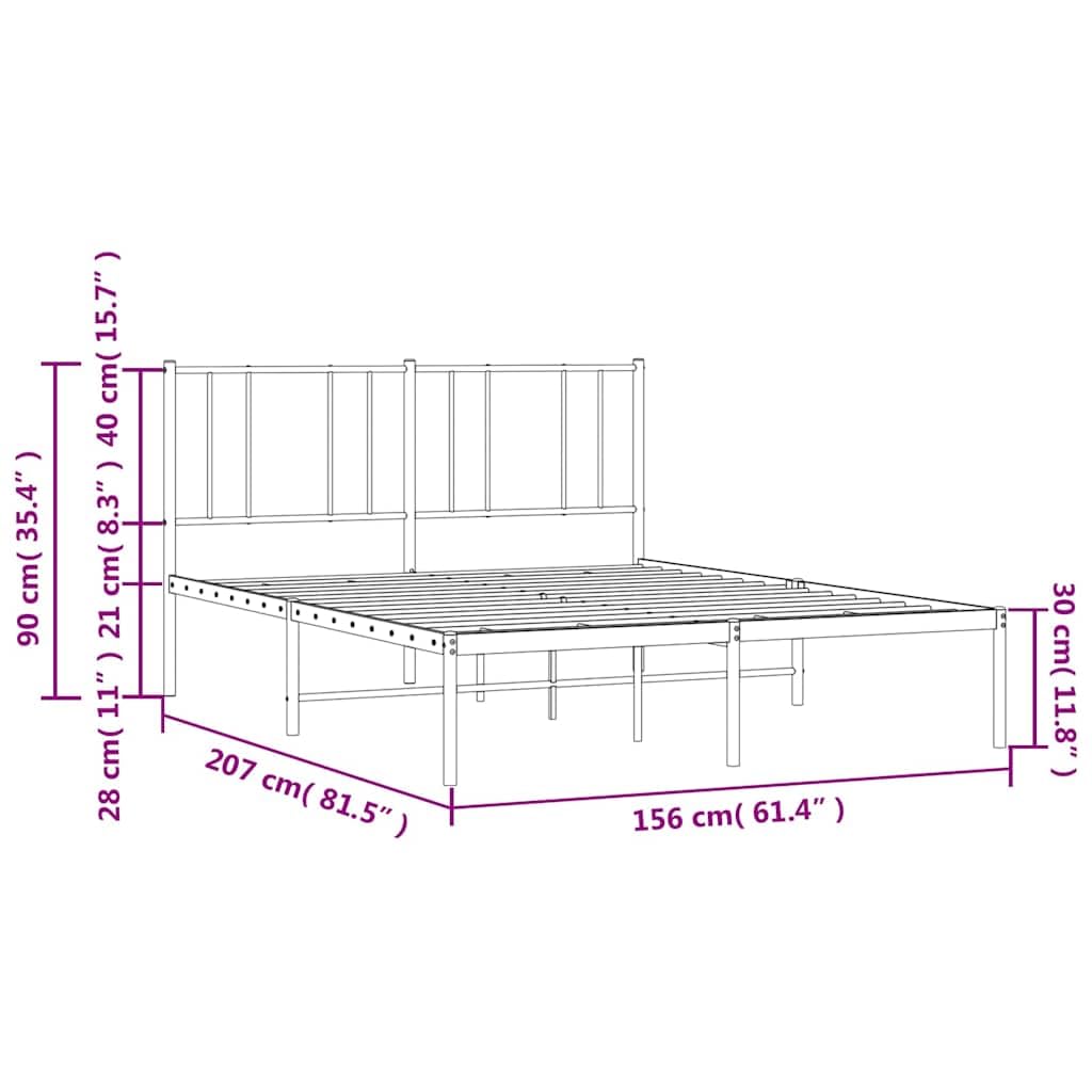 vidaXL Estructura Cama sin colchón con cabecero Metal Blanco 150x200cm
