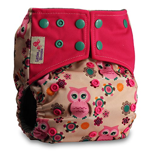 Pañales de tela lavables y reutilizables Bamboo Charcoal de Little Bloom diseño 12 Talla:1 pañal, 1 inserto de bambú