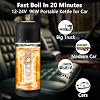 Car Kettle, 12V/24V Portable Electric Travel Kettle 420ML & 304 Stainless Steel Water Boiler with Built-in Magnetic Induction Stirring Temperature Adjustable Bottle Warmer for Tea Coffee Milk