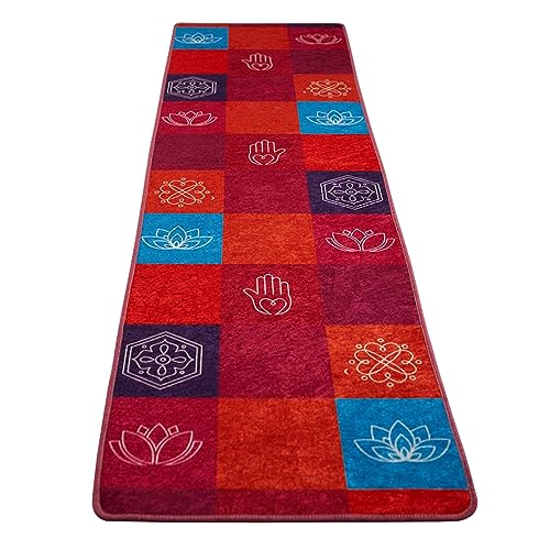 Tapis de yoga rouge tapis de sol gym pilates et étirements à domicile
