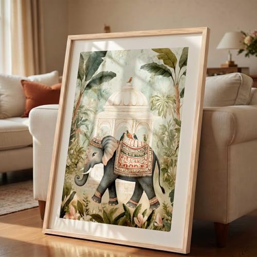 Image of kotart Decorative Traditional Wall Art Home Decor Madhubani Painting poster With Frame For Living Room Bed Room Hotel Wall Decor Digital Reprint (13X17 inch)