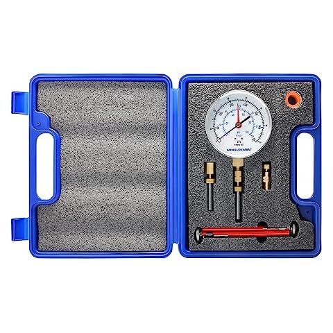 MEASUREMAN Pressure and Temperature Test Kit，0-100 psi/Ft H2O/kPa/Meters H2O, 0°F to 220°F& -40°F to 160°F Thermometer, 1/4” NPT Bottom with Gauge Adaptor Cover