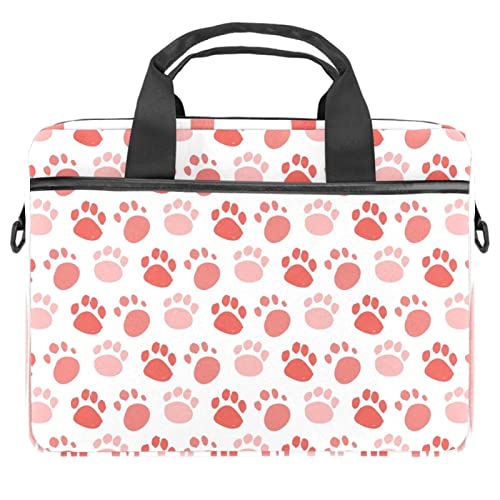 Funda de portátil 14 pulgadas roja con patas de perro para tablet y ordenador