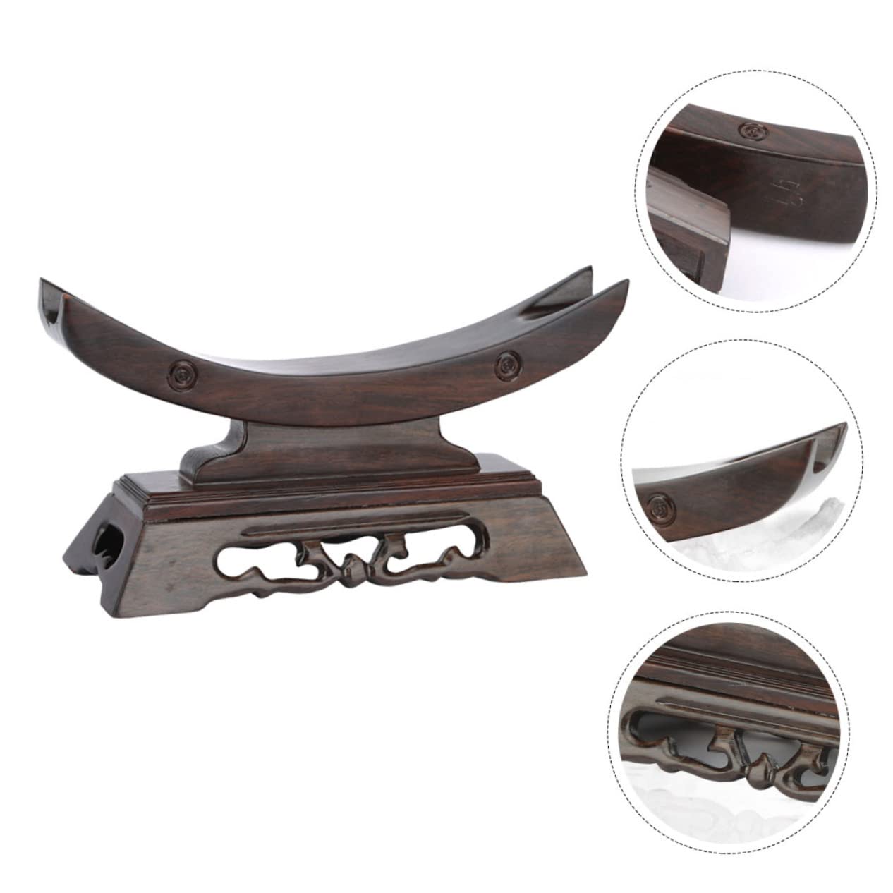 Ciieeo Support D'épée en Bois Massif Râtelier à Domestique en Bois Sculpté Porte-sabres Décoratif Support D'exposition pour Arts Martiaux Rangement Pratique pour Collection à Domicile
