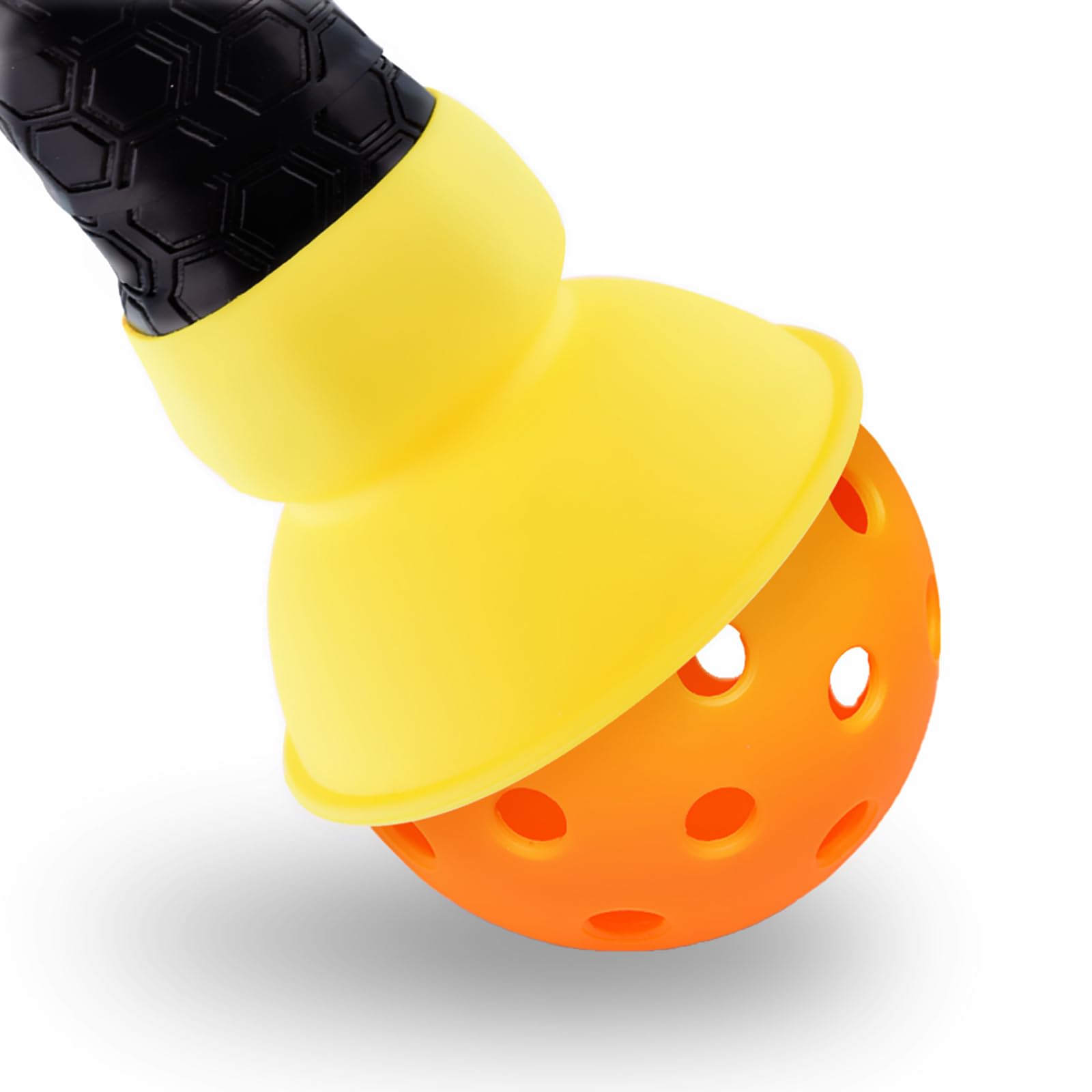 ELKCIPSilicone Pickleball Ball Retriever, Fits All Pickleball Paddles, Suction Cup Grabber Pickleball Ball Accessory to Pick Up Pickleball Balls Without Bending Over, Pack of 1, Yellow