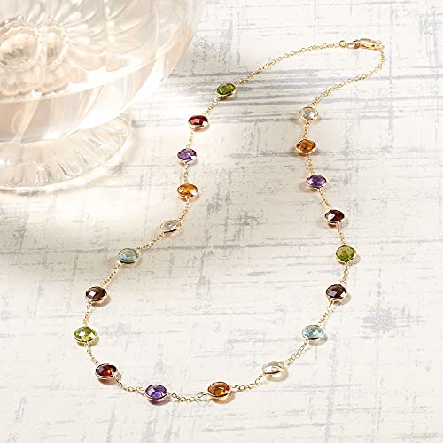 Ross-Simons 13.80 ct. t.w. Bezel-Set Multi-Gemstone Station Necklace in 14kt Yellow Gold4