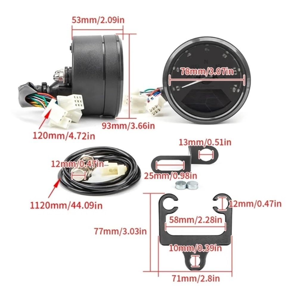 Moto digitale tachimetro Per GTWS Per CG125