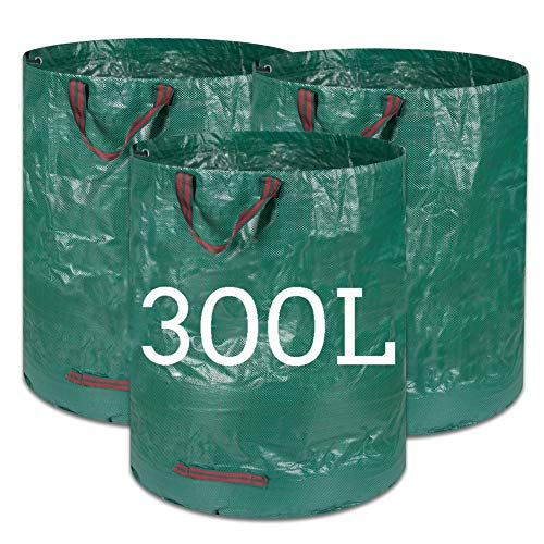 Preisvergleich Produktbild Kyrieval Gartensack 300L Laubsack Gartenabfallsäcke aus robustem PP-Gewebe 3 STK