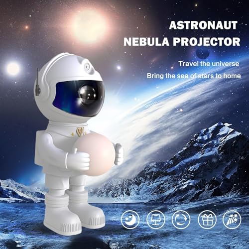 Skylla Astronaut Galaxy Star Projector Night Light Space Projector LED Light with Timer and Remote Control Star Nebula Ceiling Projection Beautiful Room Decoration for Game Room Home Cinema - Image 3