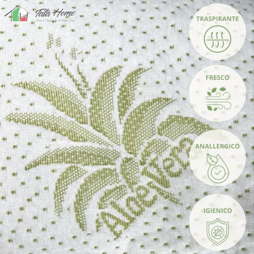 Topper Singolo Aloe Vera Con Elastici Coprimaterasso Trapuntato Imbottito Correttore Materasso Morbido Anallergico Traspirante Misura 90X200 Cm - 3