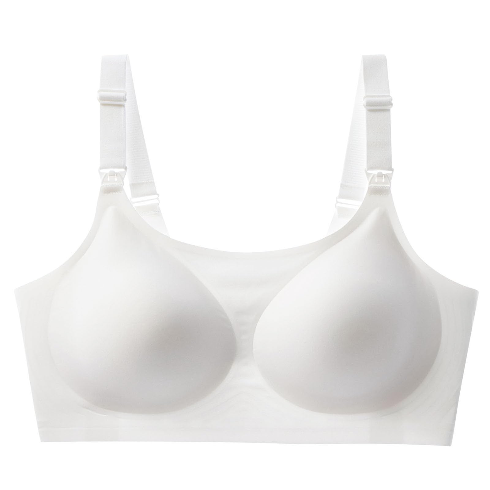 Reggiseno da Donna con Ferretto, Leggero, Semplice, Sottile, Tracolla Regolabile for Donna, Reggiseno da Allattamento for Gravidanza Cadente, Bianco, XXL